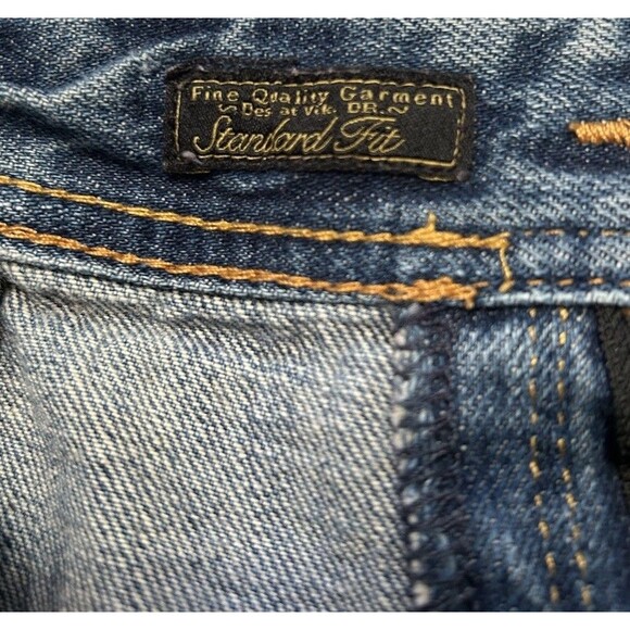 Akoo Denim Splatter Distressed Shorts With Patches Mens 44 - Picture 11 of 11